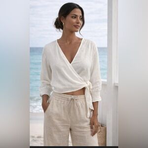 Rails Raquel Top Wrap Linen Blend , size M